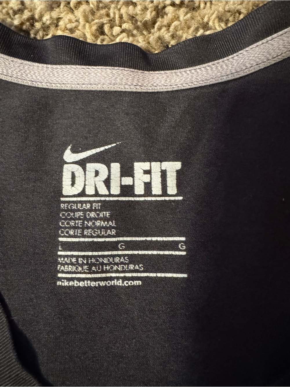 Nike Black Dri-FIT V-Neck Short Sleeve Tee - Picture 2 of 2